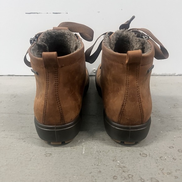 ECCO Women's Brown Leather High Top Sneakers Boots Zip Lace Comfort EU 38 US 7 - Picture 2 of 10
